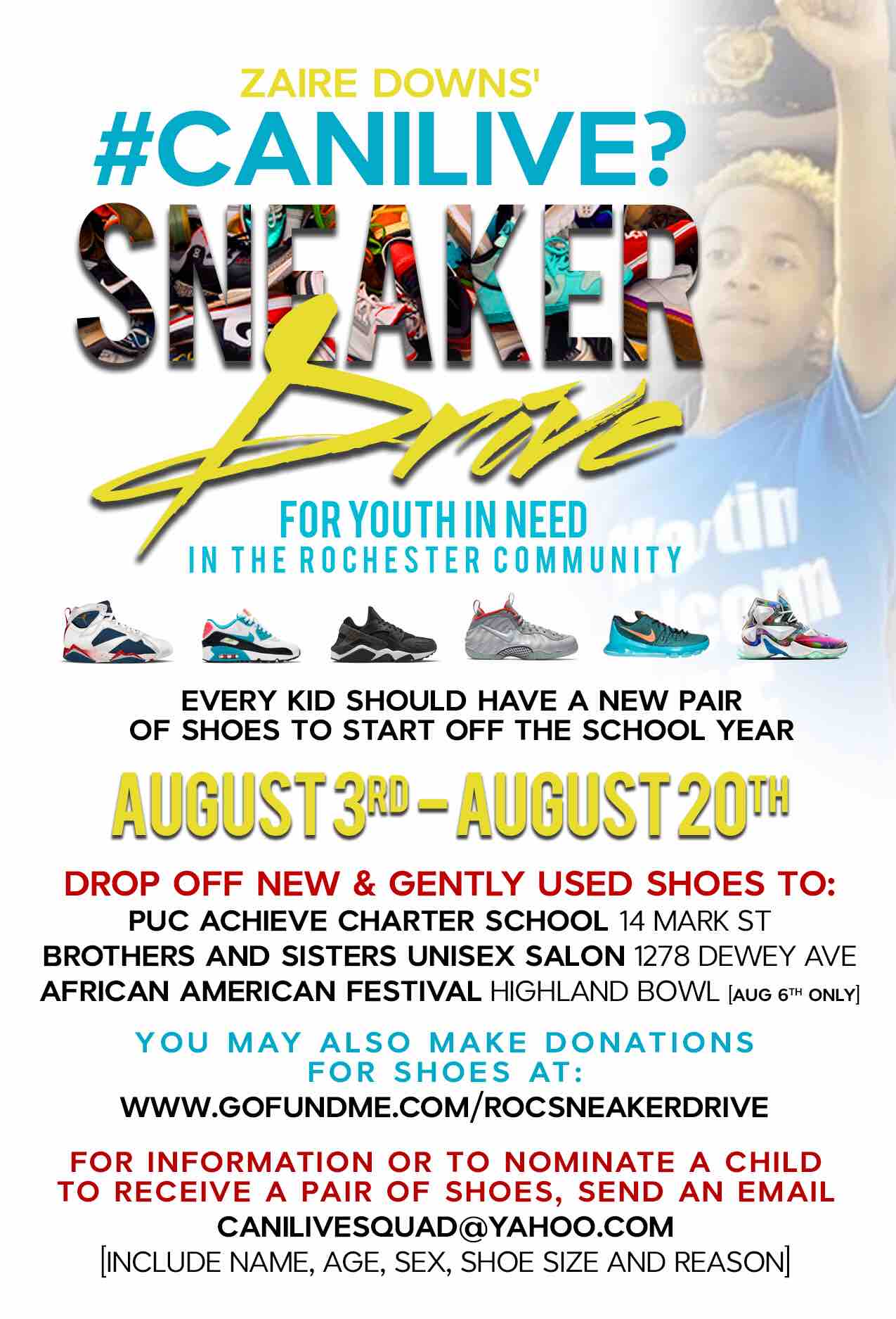 shoe fundraiser flyer