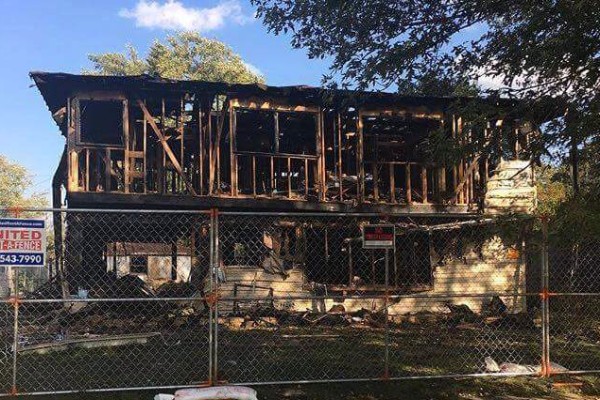 Taylor family house fire photo