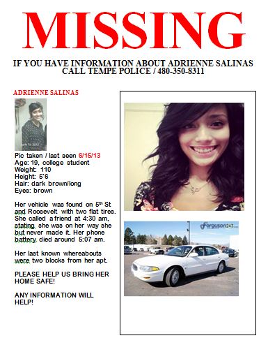 Fundraiser by Mary Salinas : Adrienne Salinas Missing AZ